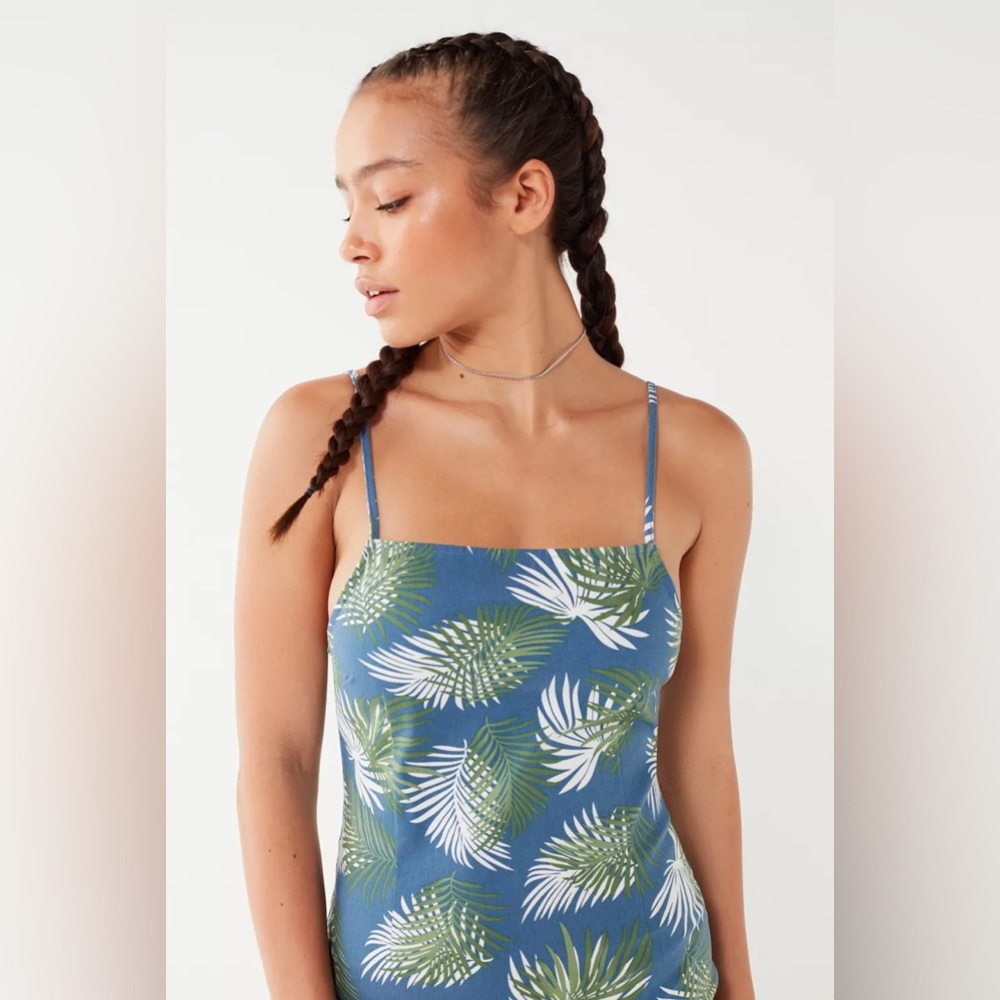 NWT urban outfitters• Palm Print Bodycon Mini
Dress Blue Size XS and S - Picture 3 of 16